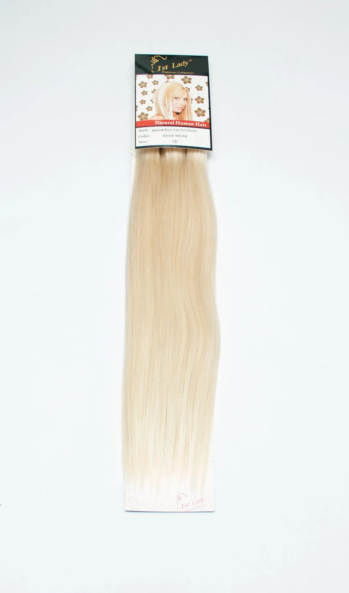 1st Lady Natural Euro Human Hair Blended Clip on Hair Extensions 18" (12Pcs)