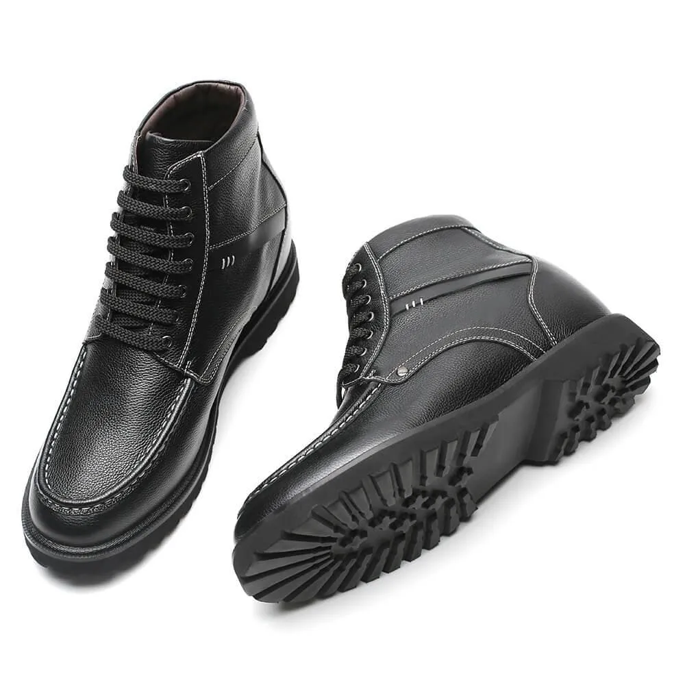 9 CM / 3.54 Inches Taller - CMR CHAMARIPA Height Increasing Boots  Genuine Leather Elevator Shoes Casual Tall Men Boots