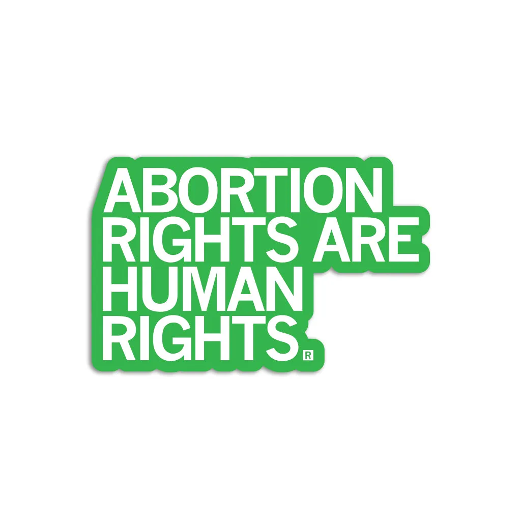 Abortion Rights Are Human Rights Green Die-Cut Sticker