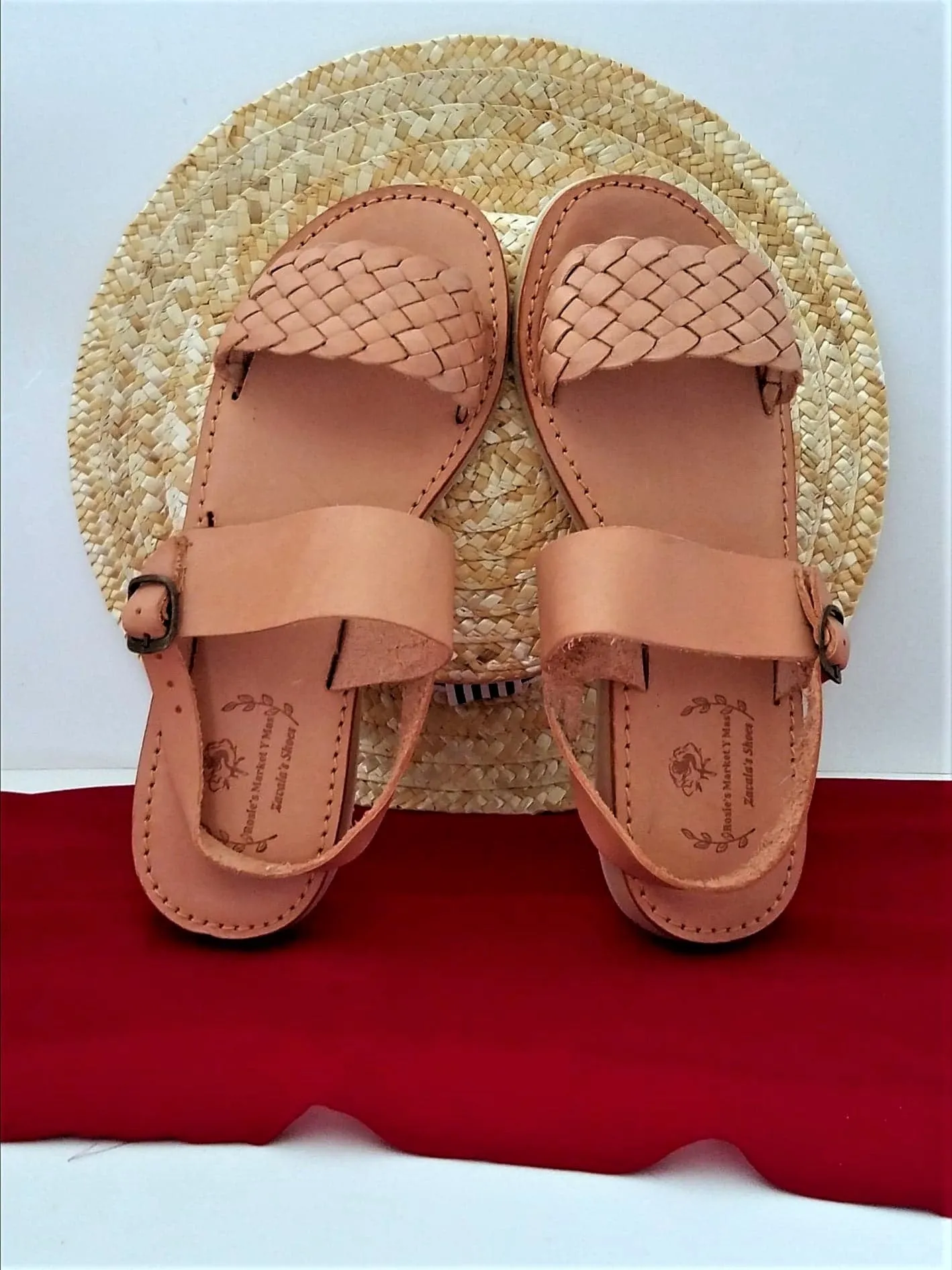 Beautiful Natural Leather Flat Women's Sandals