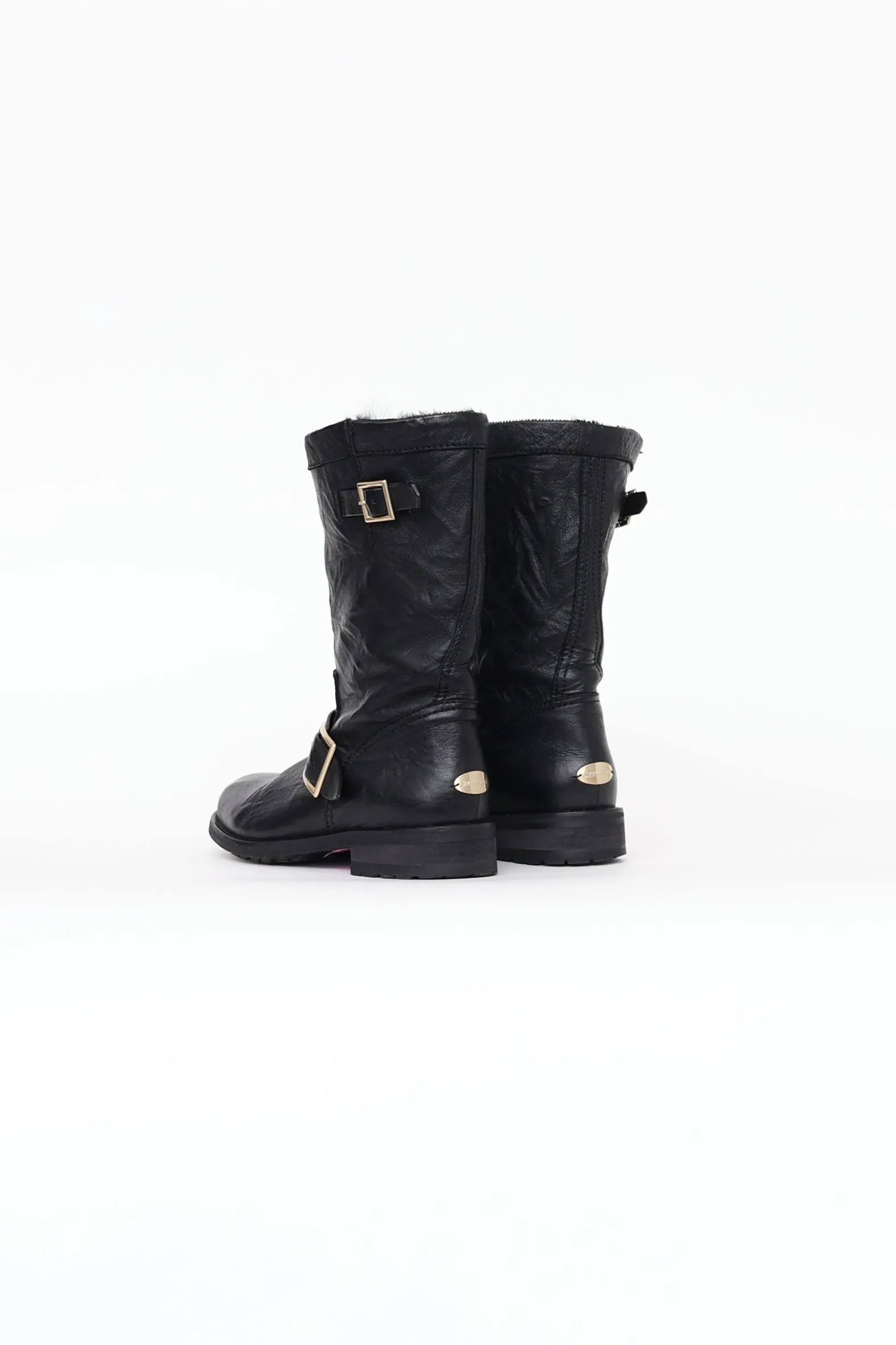 Black Leather Biker II Boot