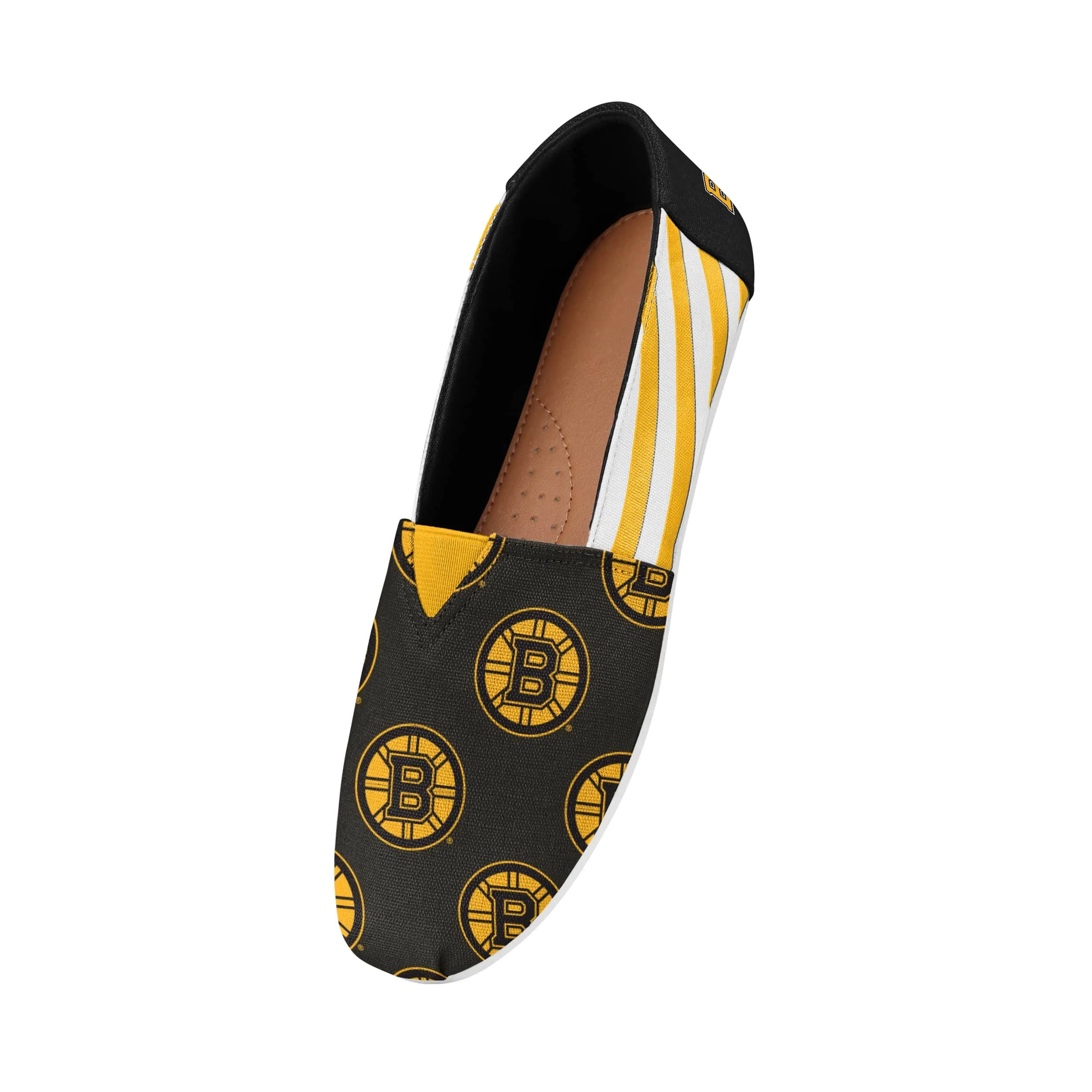 Boston Bruins NHL Womens Stripe Canvas Shoes