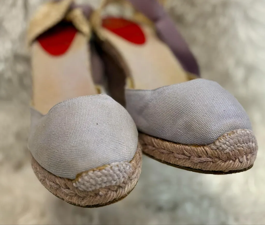 Christian Louboutin Canvas Wrap Espadrilles - Size 40