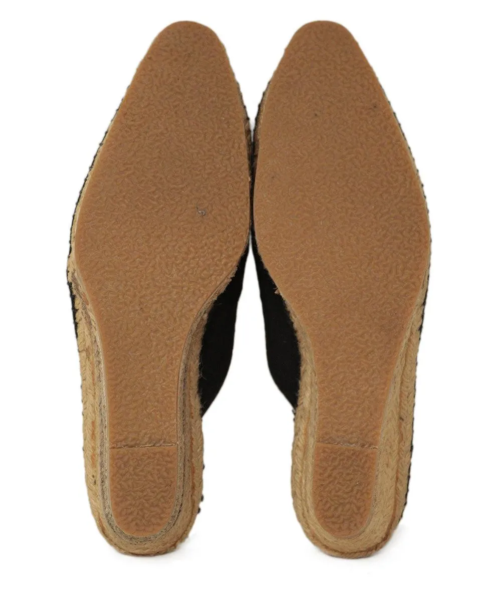 Eskandar Black Linen Espadrilles sz 10