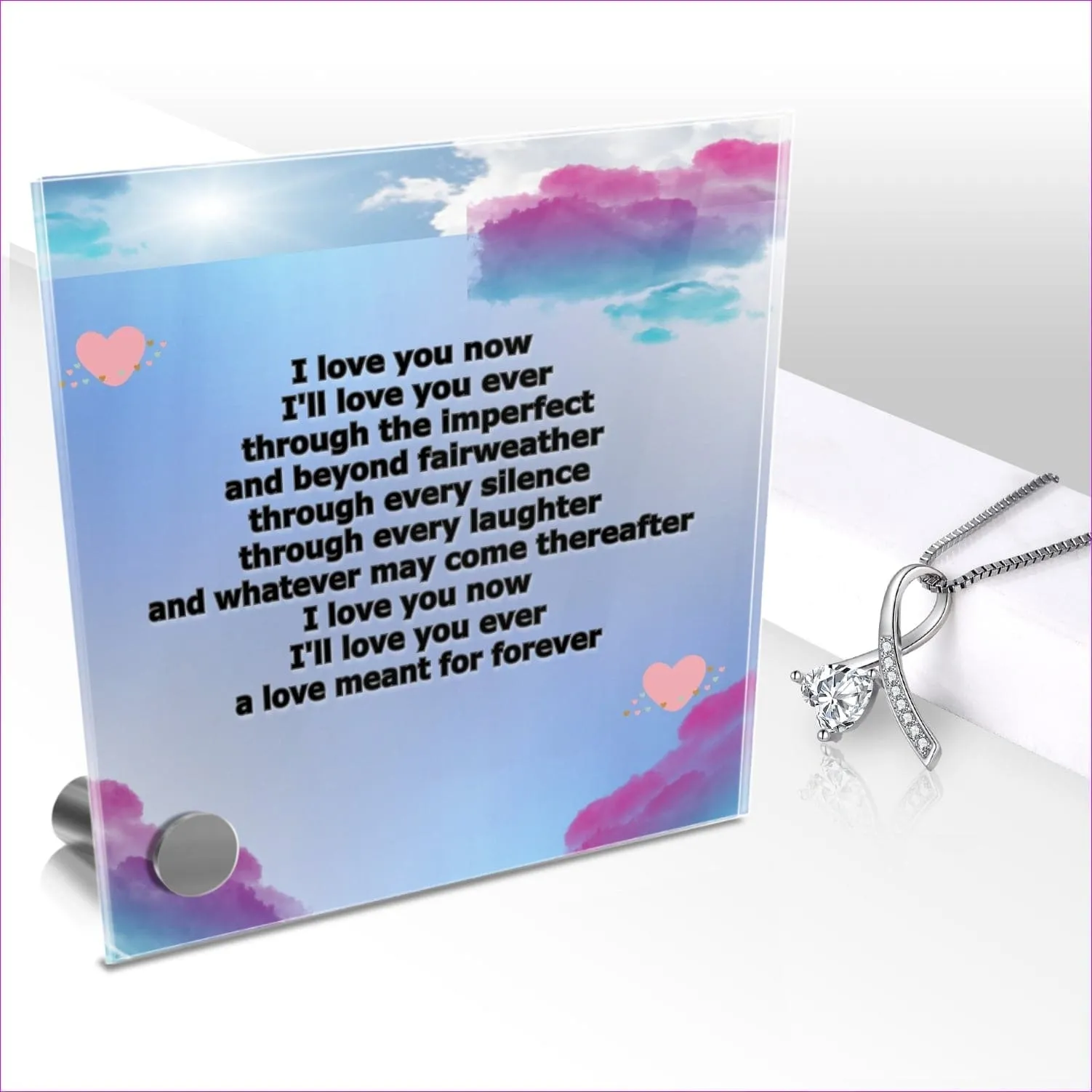 Ever Lumen Glass Stand & Necklace Set- Ships from The US