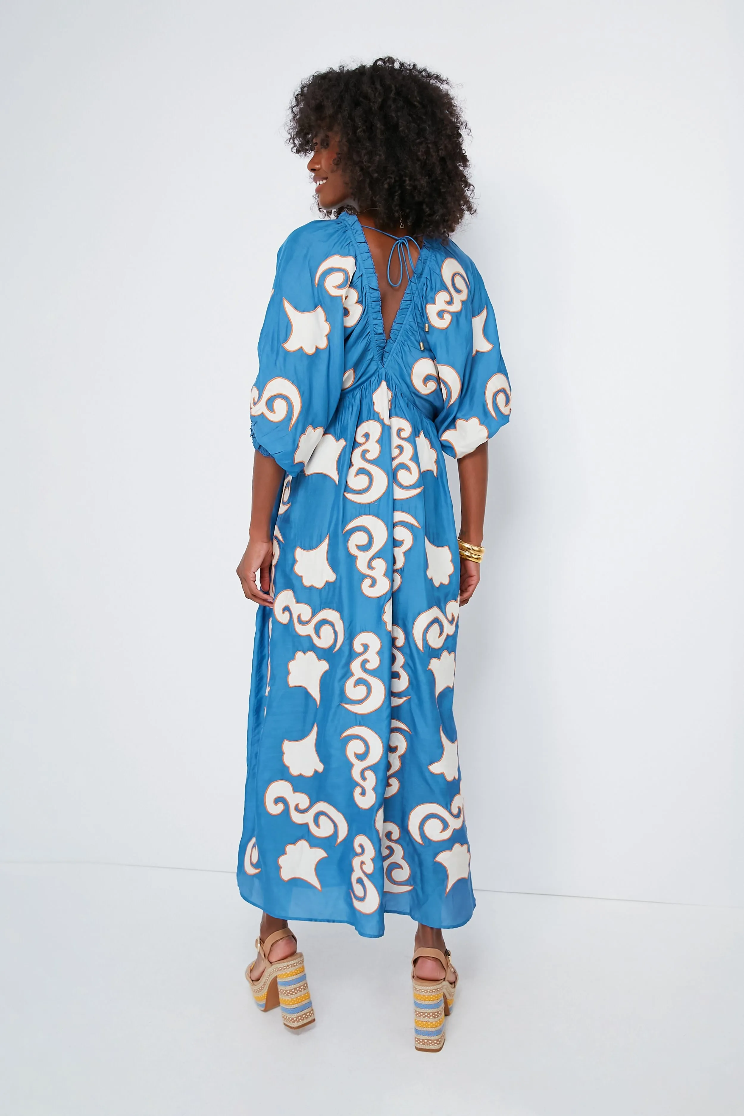 Gagan Sky Lucia Patch Embroidered Maxi Dress