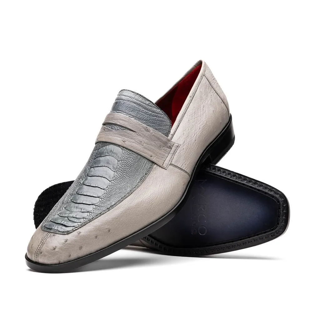 Marco Di Milano Fangio Men's Shoes Genuine Ostrich Leg / Ostrich Quill Penny Loafers (MDM1112)