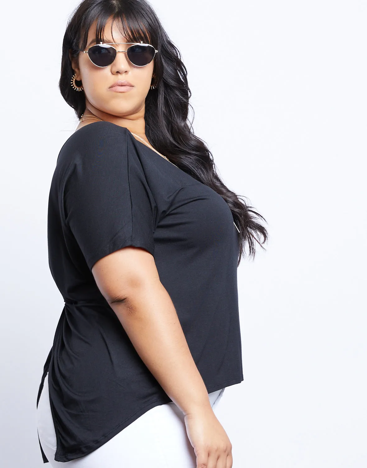 Plus Size Plain and Simple Twist Back Tee