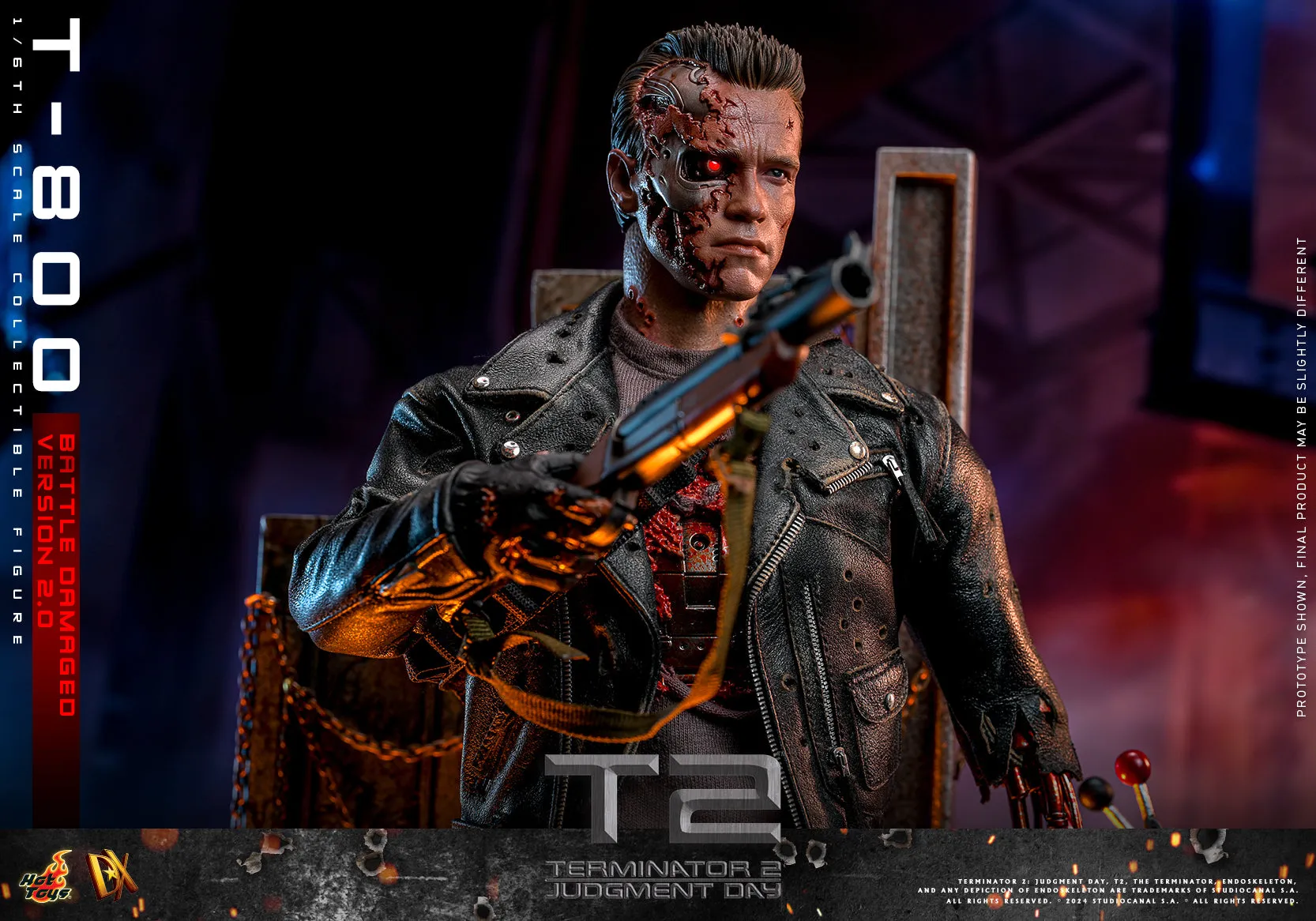 [Pre-Order] Hot Toys - DX46 - Terminator 2: Judgment Day - 1/6th scale T-800 (Battle Damaged Version 2.0) Collectible Figure