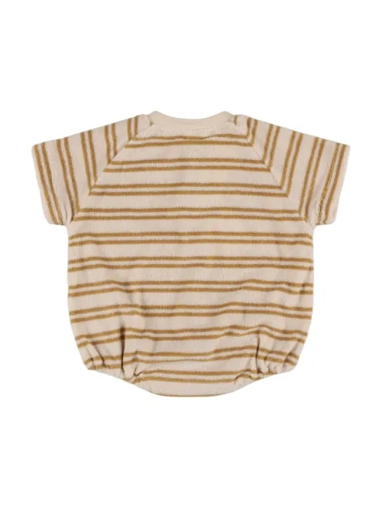 Quincy Mae   Printed organic cotton terry bodysuit 