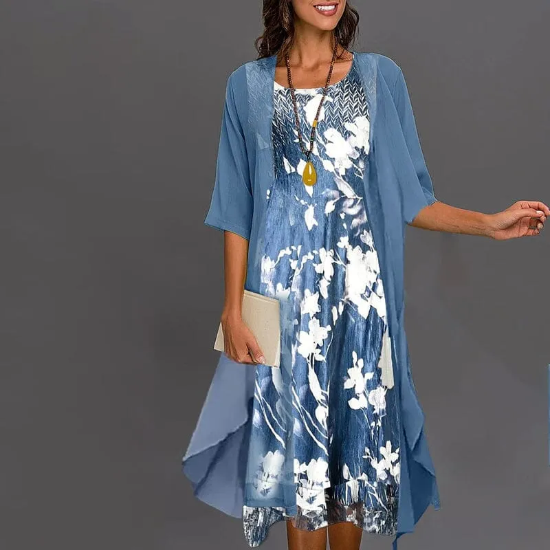 Women's Two Piece Midi Dress Set